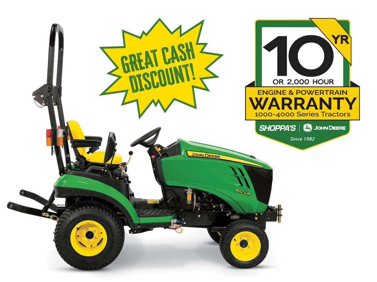 1025R SUB-COMPACT TRACTOR – $196 MONTHLY